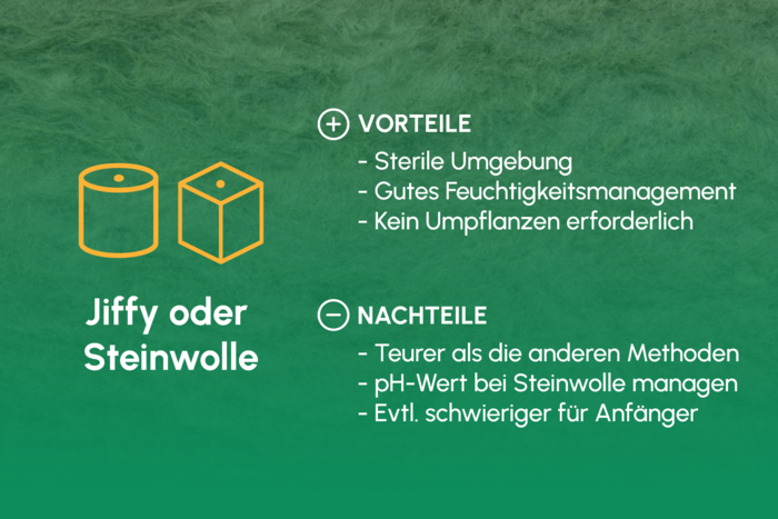 841 Keimung Jiffy Steinwolle