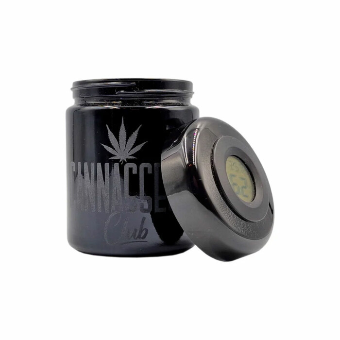 Veredelung (Curing) und Lagerung von Cannabis 3 Cannasseur Club Humidor für 30g, mit integriertem Hygrometer