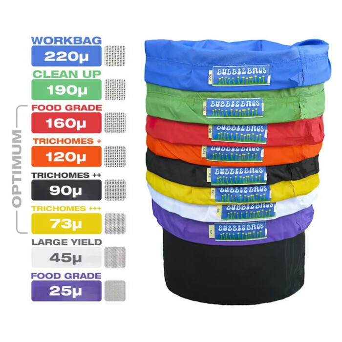 Weiterverarbeitung von Cannabisblüten 2 Original Bubble Bags 4er Set
